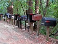 Mailboxes on rural road Royalty Free Stock Photo