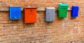 Mailboxes on wall