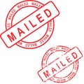mailed red stamp sticker in vector format very easy to edit Royalty Free Stock Photo