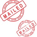 mailed red stamp sticker in vector format very easy to edit