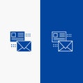 Mailing, Conversation, Emails, List, Mail Line and Glyph Solid icon Blue banner Line and Glyph Solid icon Blue banner Royalty Free Stock Photo