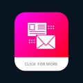 Mailing, Conversation, Emails, List, Mail Mobile App Button. Android and IOS Glyph Version Royalty Free Stock Photo