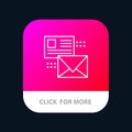 Mailing, Conversation, Emails, List, Mail Mobile App Button. Android and IOS Line Version Royalty Free Stock Photo