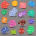 Mailing doodle icons