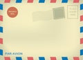 Mailing enveloper par avion on aged paper Royalty Free Stock Photo