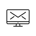 Black line icon for Mailing, contact and inbox