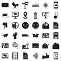 Mailing icons set, simple style