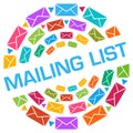 Mailing List Envelope Colorful Circular Badge Style Royalty Free Stock Photo