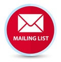 Mailing list flat prime red round button Royalty Free Stock Photo