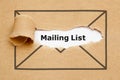 Mailing List Torn Paper Concept