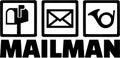 Mailman icons with job title Royalty Free Stock Photo