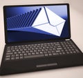 Mails List At Laptop Shows Ongoing Messages Royalty Free Stock Photo