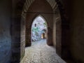 The main access to the castle of Lipari, Aeolian islands, Sicily, Italy Royalty Free Stock Photo