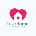Love Home Logo Negative Spacing logo Home Care Concept Royalty Free Stock Photo