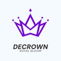 Crown Logo Royal Concept Princess Crown Line Art logo Royalty Free Stock Photo