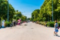 Main alley of Moscow Gorky park Royalty Free Stock Photo