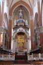 Main altar in Basilica di San Petronio, huge and beautiful cathedral in Bologna