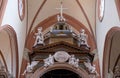 Main altar in Basilica di San Petronio, huge and beautiful cathedral in Bologna