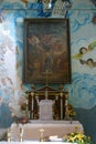 Main altar in the Church of the Visitation of the Virgin Mary in the Stari Farkasic, Croatia