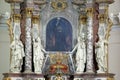 Main altar in the Franciscan church of St. Francis Xavier in Zagreb