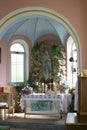 Main altar in Our Lady of Lourdes chapel in Radoboj, Croatia