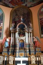 The main altar is the Church of the Holy Trinity in Kraljevec na Sutli, Croatia Royalty Free Stock Photo