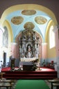 Main altar in the Church of Saint Martin in Pisarovinska Jamnica, Croatia Royalty Free Stock Photo