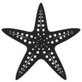 Abstract starfish silhouette artwork black and white vector vector illustration, marine decor Royalty Free Stock Photo