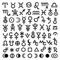 Main Astrological Signs and Symbols (big main set) II Royalty Free Stock Photo