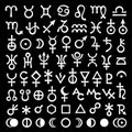 Main Astrological Signs and Symbols (big main set) Royalty Free Stock Photo