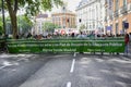 Main banner during Green Tide demonstration, Madrid Spain