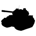 Main battle tank black silhouette. Armored fighting vehicle. Special military transport Royalty Free Stock Photo