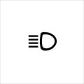 Main beam headlights vector icon. car service