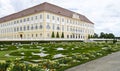 Main building and flower parterre of the palace hof