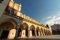 The main building in the market square in the Old Town of Krakow - empty of people in the early morning Royalty Free Stock Photo