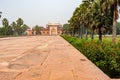 Main Building of the tomb of Akbar the Great in Agra on overcast day Royalty Free Stock Photo