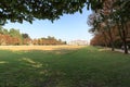 Main building of Villa Pisani with garden, pond and statues in Riviera del Brenta, Italy Royalty Free Stock Photo