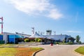 Main building of Zadar Airport, people waiting for their flights