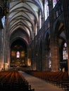 The main cathedral of Strasbourg France. Romanesque and gothic architecture style. Most famous Catholic cathedrals. inside view, Royalty Free Stock Photo