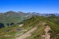 The Main Caucasian Ridge southern slope covered with alpine meadows