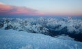 Main Caucasian ridge at sunrise