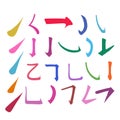 Main Chinese hieroglyphs calligraphy graphic symbol colored element frame set UPPING LINE and HOOK