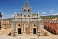 The main church of Arkadi Monastery, symbol of the struggle of Cretans against the Ottoman Empire, Rethymno, Crete, Greece Royalty Free Stock Photo