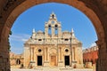 The main church of Arkadi Monastery, symbol of the struggle of Cretans against the Ottoman Empire, Rethymno, Crete, Greece Royalty Free Stock Photo