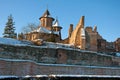 Main church of chindia fortress covered by snow Royalty Free Stock Photo