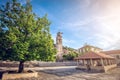 Main church square of Blato village in Croatia
