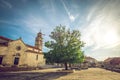 Main church square of Blato village in Croatia