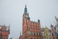 Main City Hall and Dlugi Targ Square in the Old City Center of Gdansk, Poland Royalty Free Stock Photo