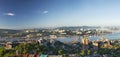 The main city of Primorsky region Rossi city port of Vladivostok. View of the port city of Vladivostok, the top of the Hill Royalty Free Stock Photo