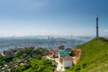 The main city of Primorsky region Rossi city port of Vladivostok. View of the port city of Vladivostok, the top of the Hill Royalty Free Stock Photo